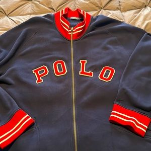 Big and Tall Ralph Lauren POLO Varsity Style FleeceJacket; 
Labeled Sleeve